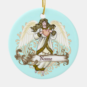 Gold Angel Heart  ornament