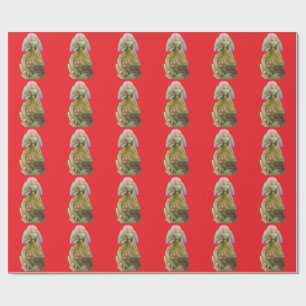 Gold Angel Red Wrapping Paper