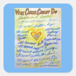 Gold Angel What Cancer Cannot Do Poem Decals Square Sticker