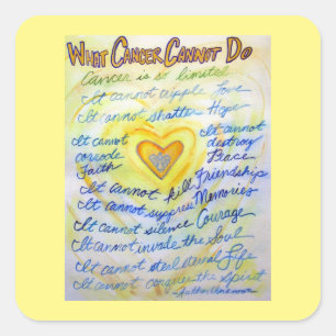 Gold Angel What Cancer Cannot Do Poem Sticker