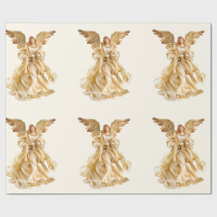 Gold Angel Wrapping Paper