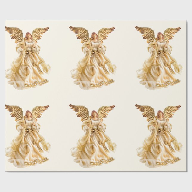 Gold Angel Wrapping Paper (Flat)