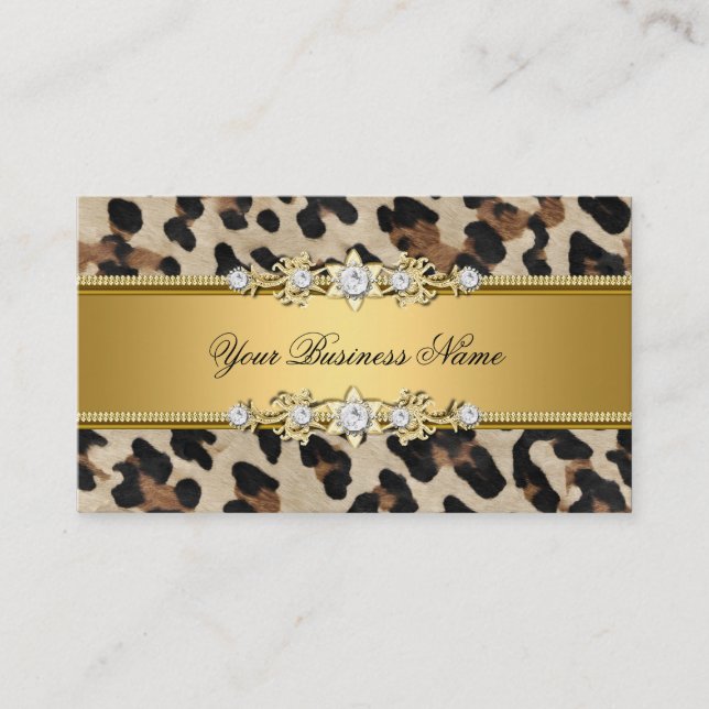 Gold Animal Black Jewel Look Image Business Card (Front)