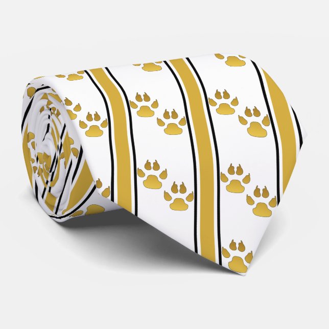Gold Animal Claw Prints Team Sports Necktie (Rolled)