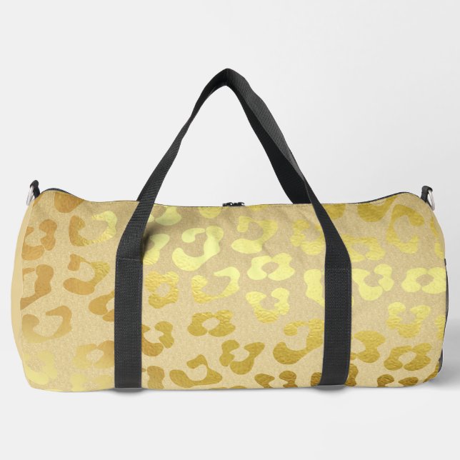 Gold Animal Print Duffel Bag (Front)