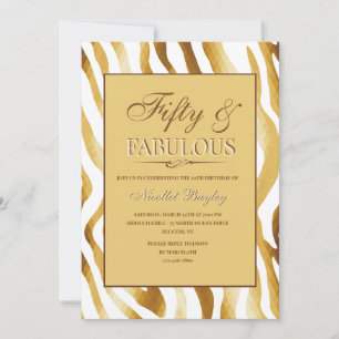 Gold Animal Print Invitation