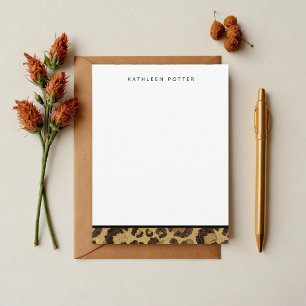 Gold Animal Print Stationery Note Cards