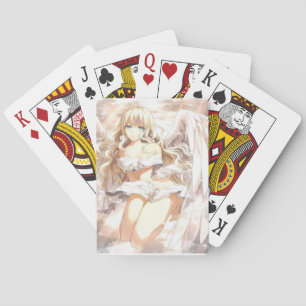 Gold Anime Angel Playing Cards