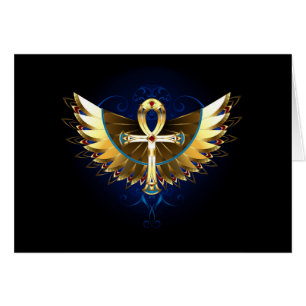 Gold Ankh with Wings