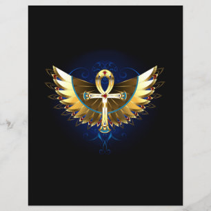 Gold Ankh with Wings