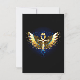 Gold Ankh with Wings