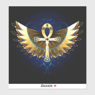Gold Ankh with Wings