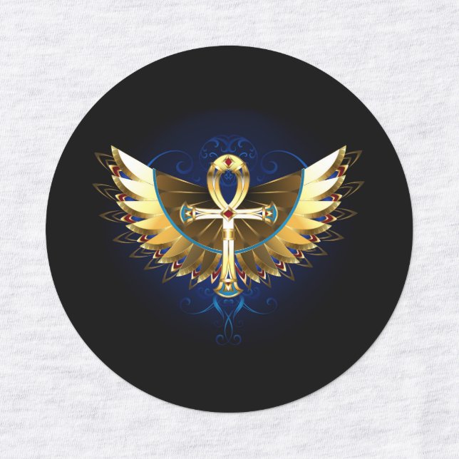 Gold Ankh with Wings (Design 1)