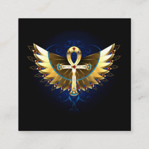 Gold Ankh with Wings Appointment Card