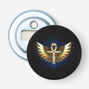 Gold Ankh with Wings Bottle Opener