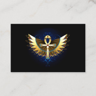 Gold Ankh with Wings Business Card