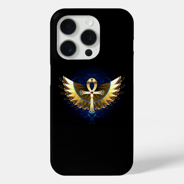 Gold Ankh with Wings Case-Mate iPhone Case (Back)