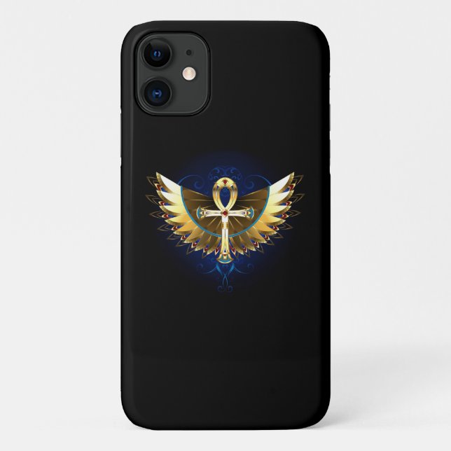 Gold Ankh with Wings Case-Mate iPhone Case (Back)