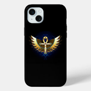 Gold Ankh with Wings iPhone 15 Mini Case