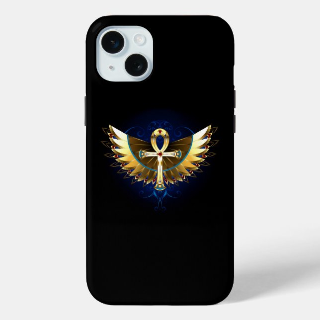 Gold Ankh with Wings Case-Mate iPhone Case (Back)