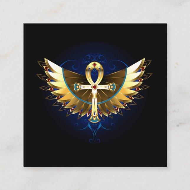 Gold Ankh with Wings Enclosure Card (Front)