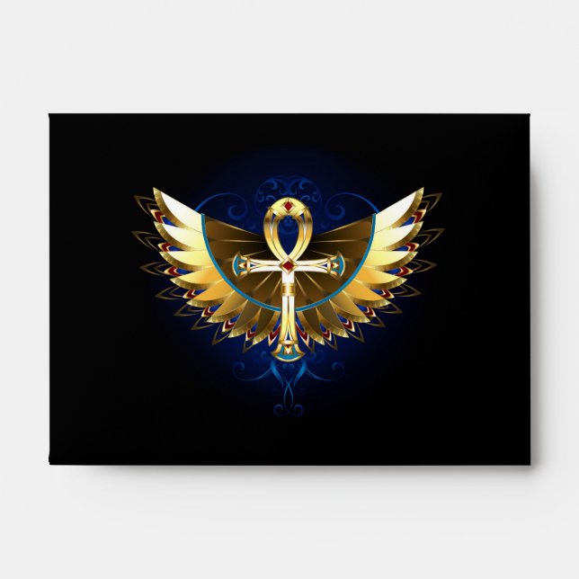 Gold Ankh with Wings Envelope (Front)