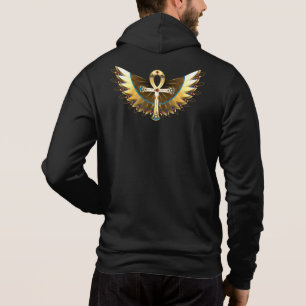 Gold Ankh with Wings Hoodie
