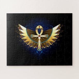 Gold Ankh with Wings Jigsaw Puzzle