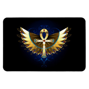 Gold Ankh with Wings Magnet