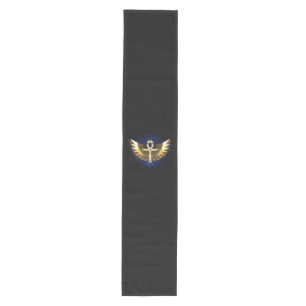 Gold Ankh with Wings Medium Table Runner