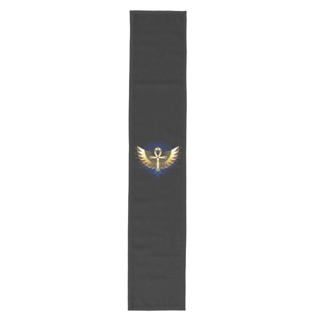 Gold Ankh with Wings Medium Table Runner (Front)