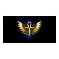 Gold Ankh with Wings