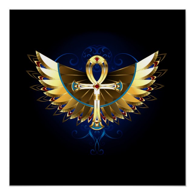 Gold Ankh with Wings Poster (Front)