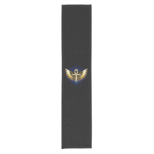 Gold Ankh with Wings Short Table Runner