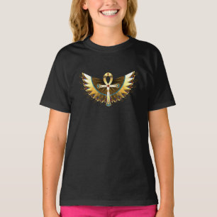 Gold Ankh with Wings T-Shirt