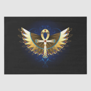 Gold Ankh with Wings Tissue Paper
