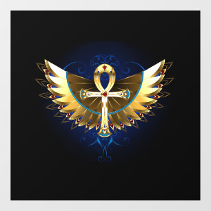 Gold Ankh with Wings Window Cling