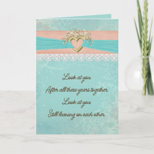 Gold Anniversary Heart and Lace  Card