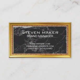 Gold Antique Border   Black Border Business Card