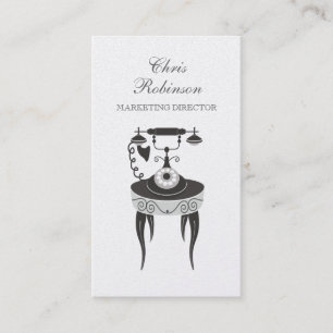 Gold Antique Vintage Telephone Marketing Business Card