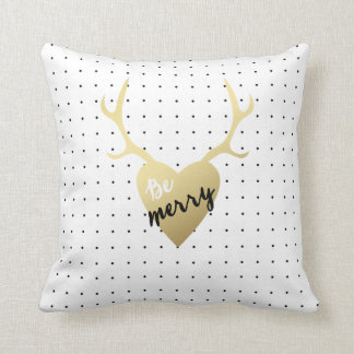 Gold Antlers | Holiday Throw Pillow