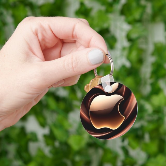 🍎 Gold Apple Charm For Stylish Bag Accessories ✨ Key Ring (Hand)
