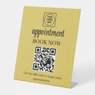 Gold Appointment Booking QR Code Display Sign in
