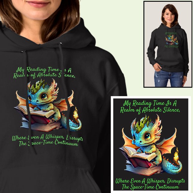 Gold Aqua Baby Dragon Warning Reading Book Voice Hoodie (Creator Uploaded)