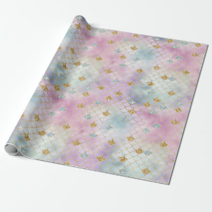 Gold Aqua Glitter Dream Purple Blush Mermaid       Wrapping Paper