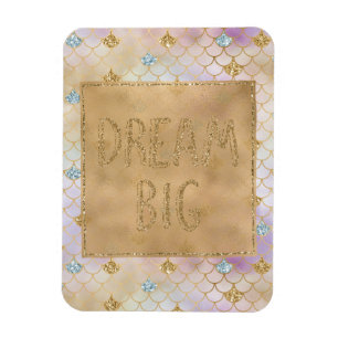Gold Aqua Glitter Dream Purple Mermaid Magnet