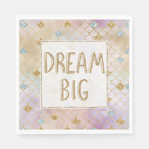 Gold Aqua Glitter Dream Purple Mermaid         Napkin