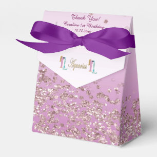 Gold Aquarius & Rose Gold Glitter Birthday Favour Box