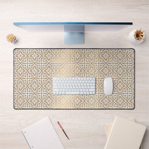 Gold Arabic Pattern Desk Mat – Elegant Islamic 