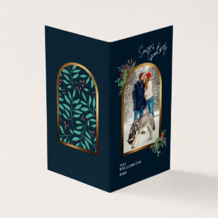 Gold Arch Custom Photo Seasons Greetings Christmas